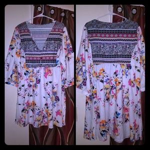 Bohemian inspired babydoll dress no tags hand made